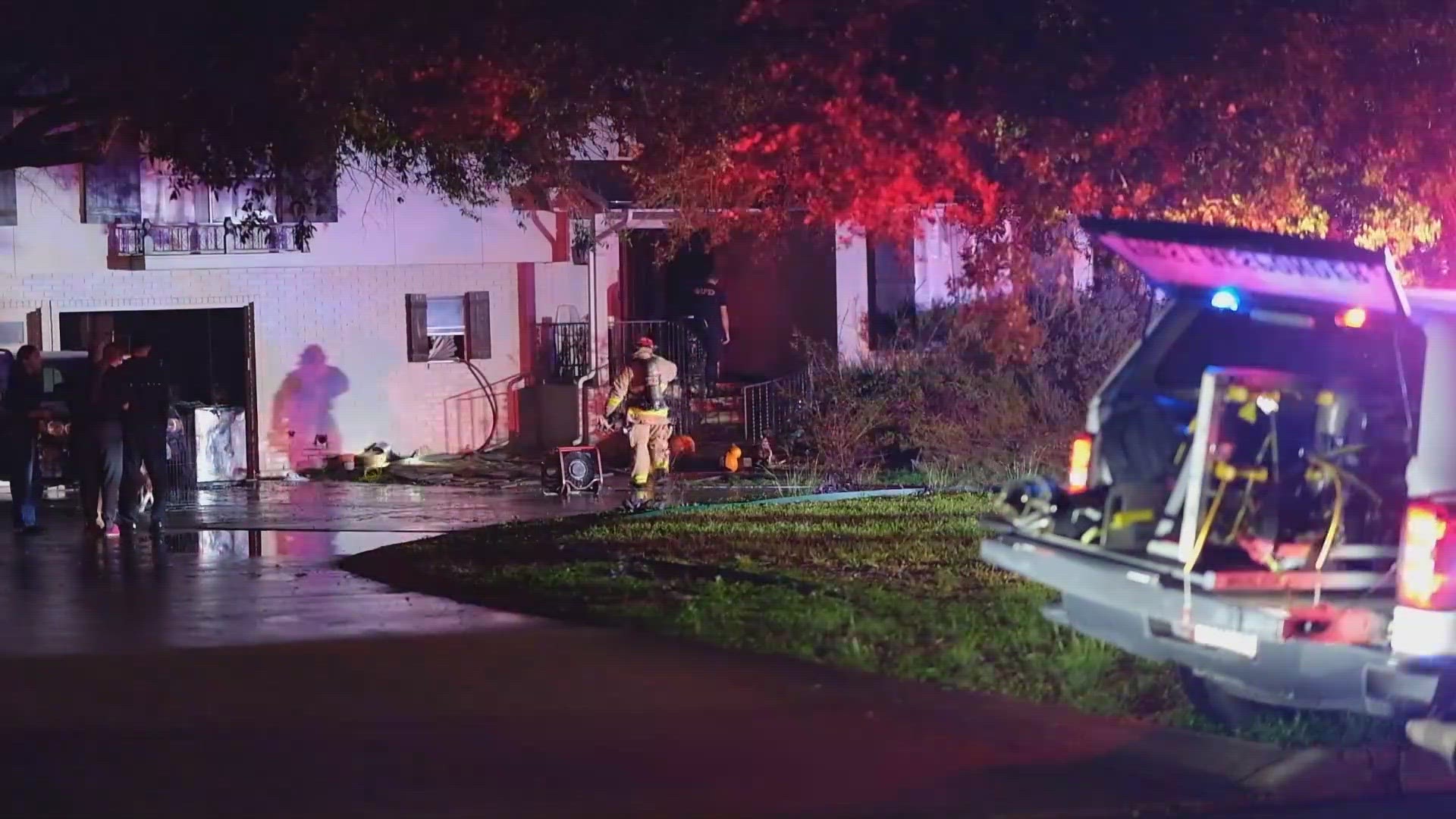 Investigators believe the fire started in a washing machine located in the home's garage.