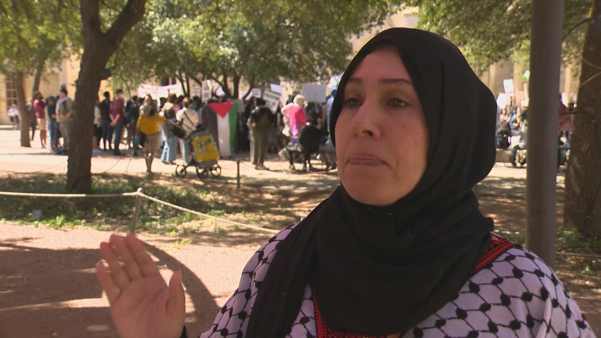 Many people at the rally have labeled Israel's actions as genocide.