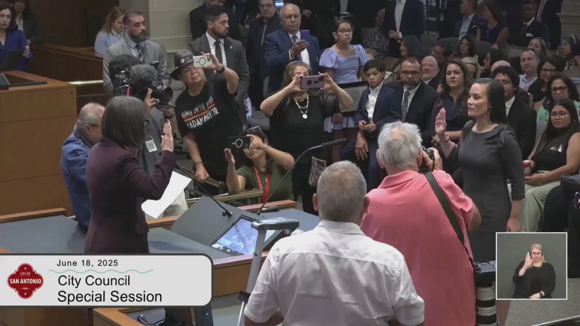 She's now the third woman and the first openly gay person to hold the seat.