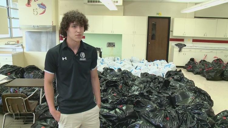 Charity lesson leaves big footprint for Churchill High School leader after shoe record falls short