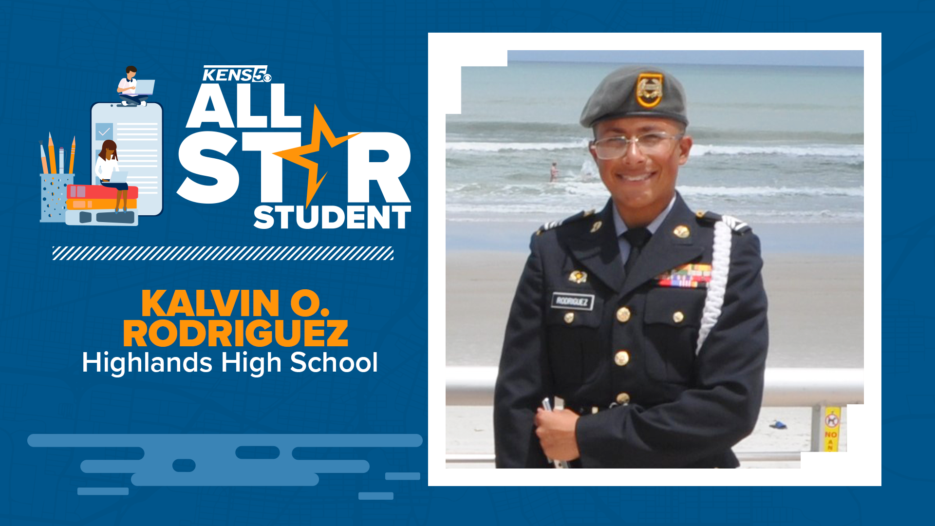 Kalvin Rodriguez is a leader in the Highlands High School JROTC program and is devoted to giving back.