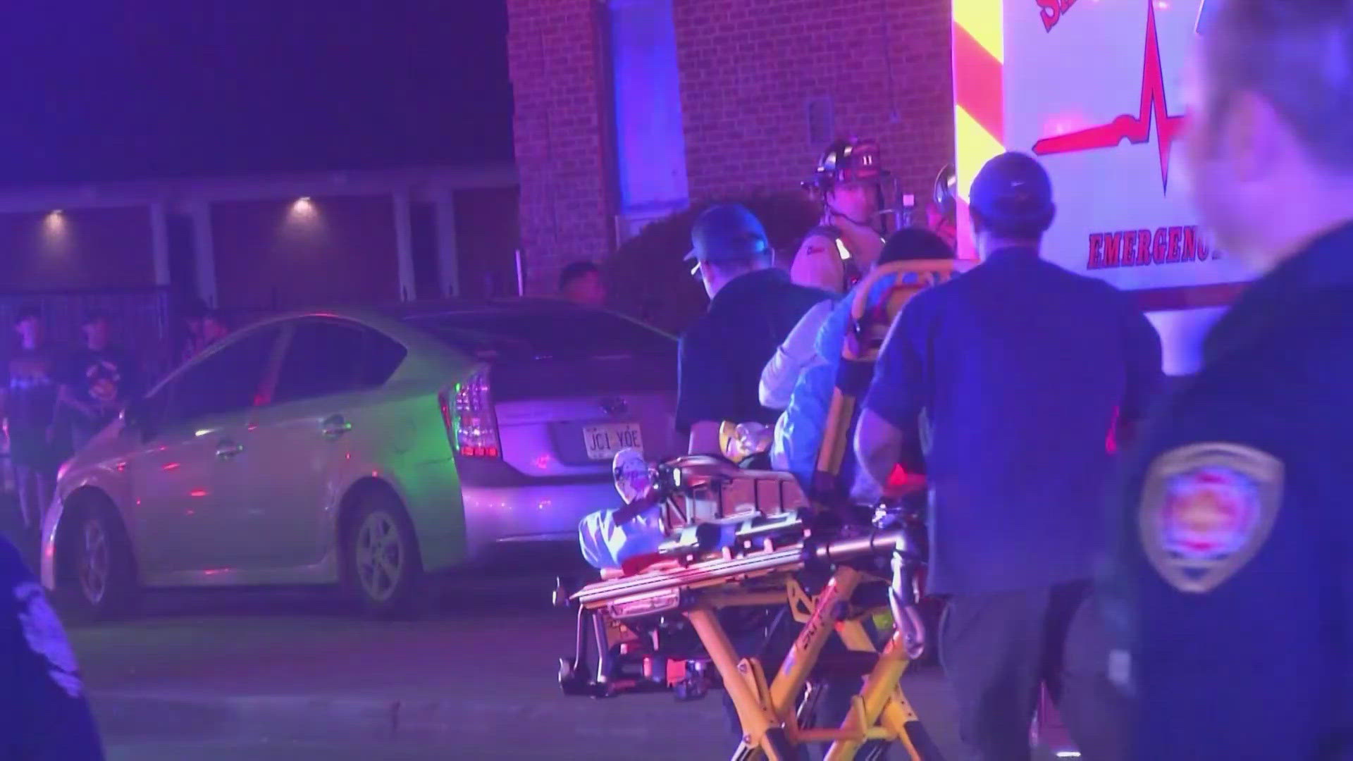 The fire department reports that at least four people jumped from the building and multiple people were taken to the hospital for their injuries.