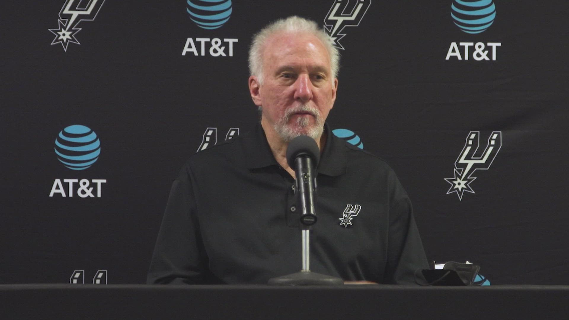 Pop said that obviously the quality wasn't as good as it could be with all of the players who are out for different teams.