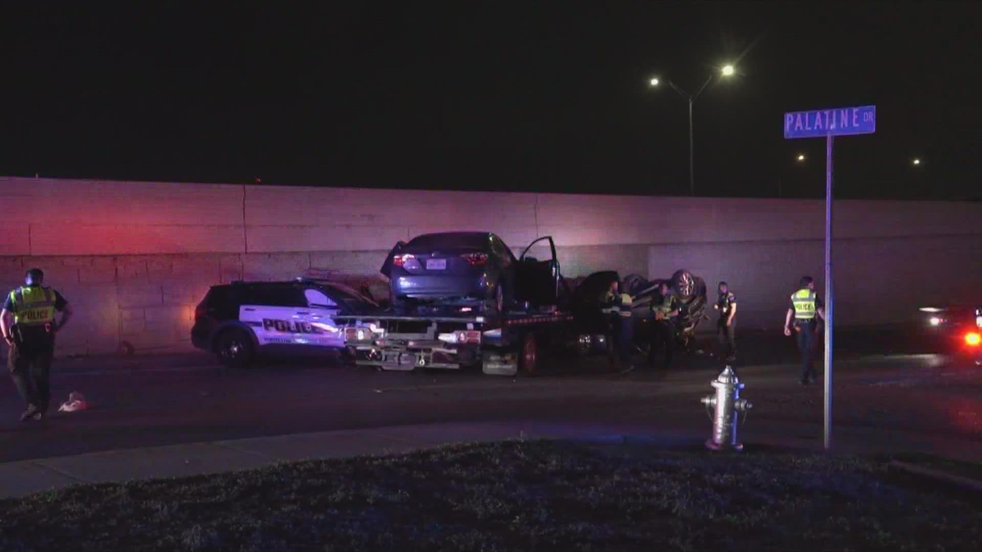 While traffic was blocked, SAPD said the officer responding to the incident was driving at high speeds over a hill when they crashed into the tow truck.
