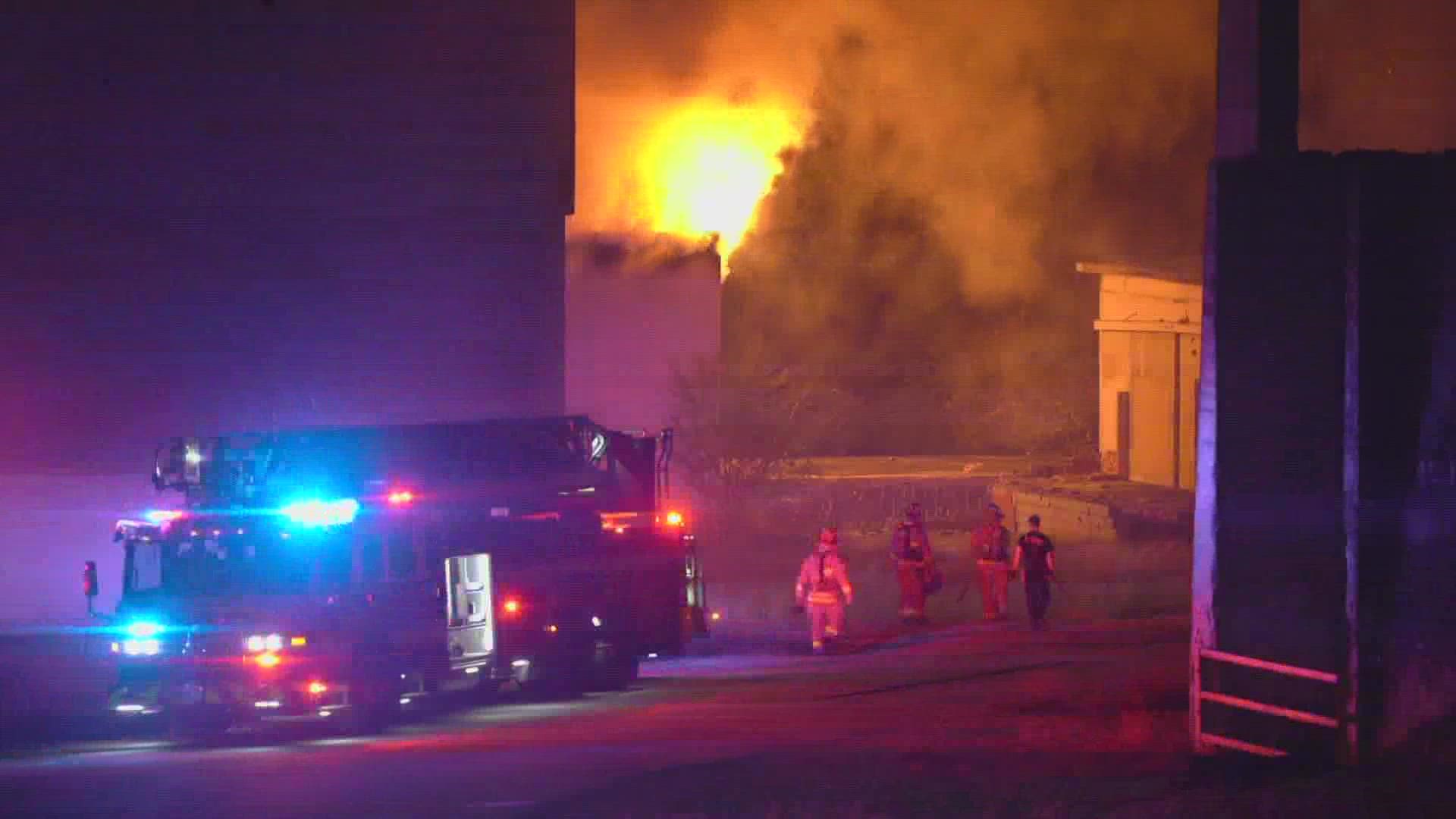 The fire started around 1:30 a.m. at a City of San Antonio tool yard on the northeast side of town.