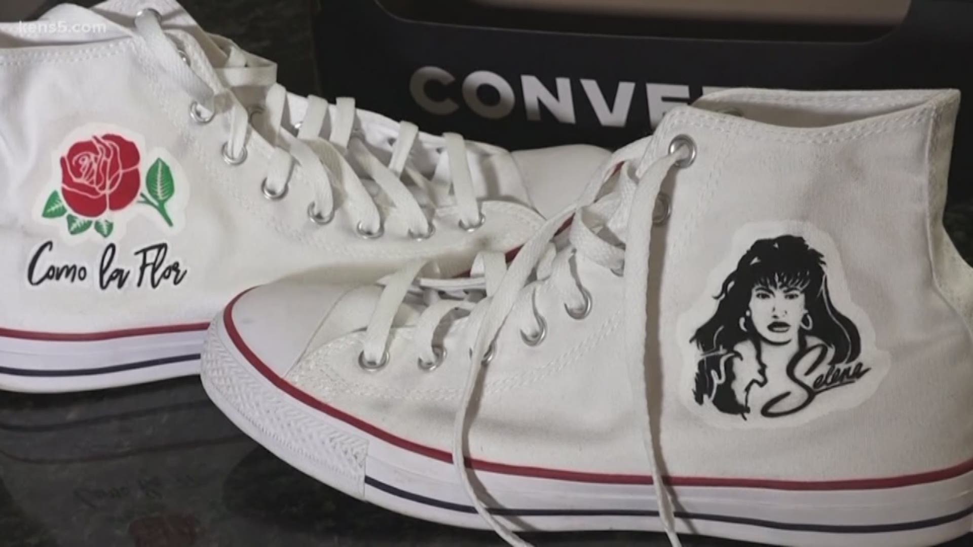 A San Antonio artist is receiving calls from all around the country after hand-painting Selena onto a pair of high-top sneakers.