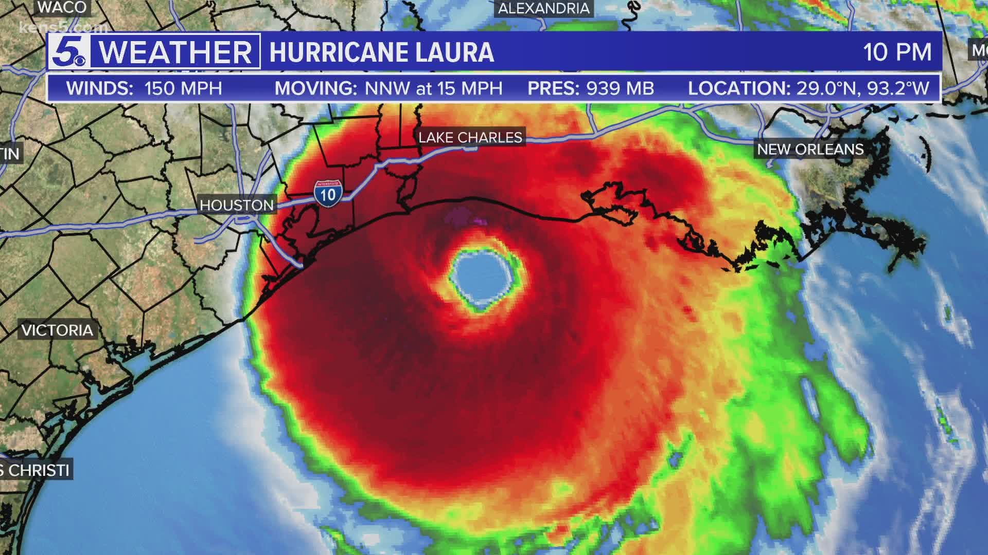 Laura is nearing Category 5 status, just hours before it's expected to make landfall along the Texas-Louisiana border.