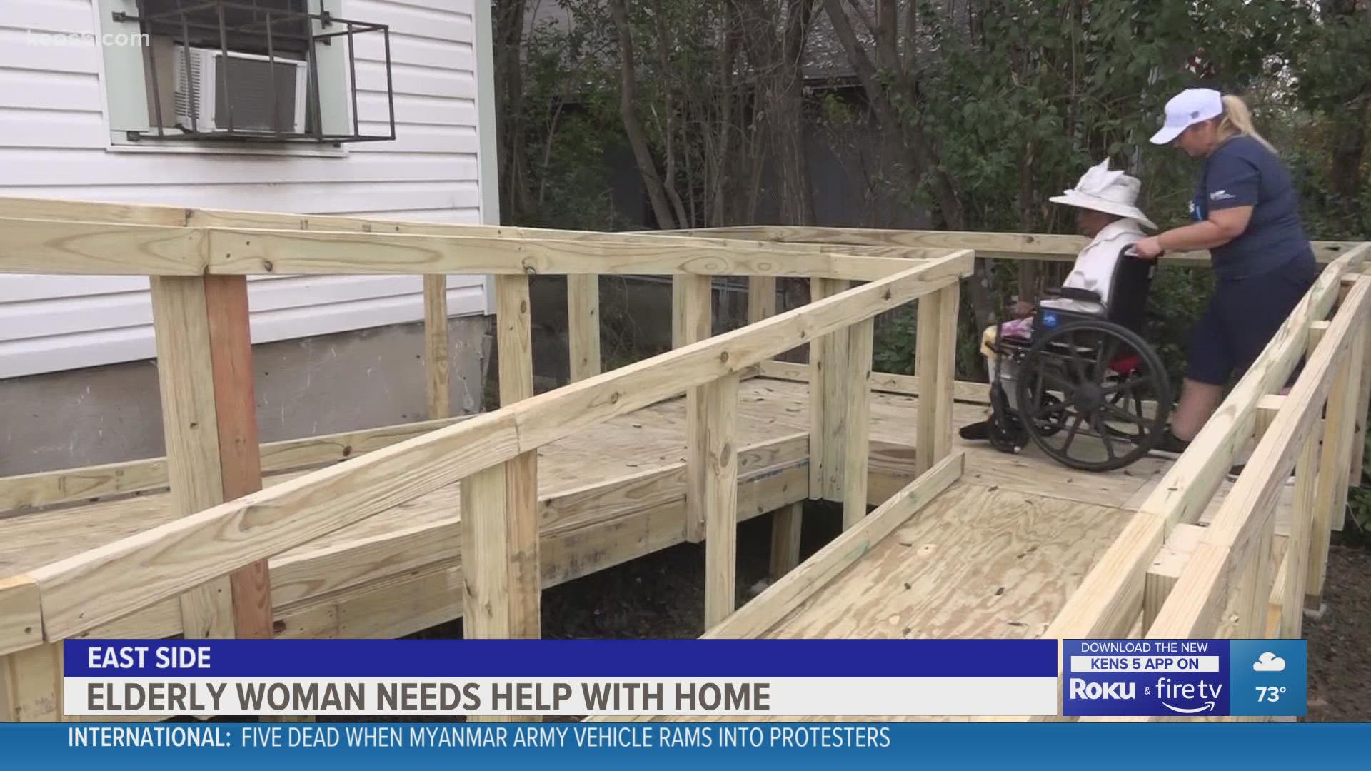 95-year-old Mary Green and her full-time caretaker say they were grateful to get a brand new ramp at no cost, and its one of several needed repairs on her home.