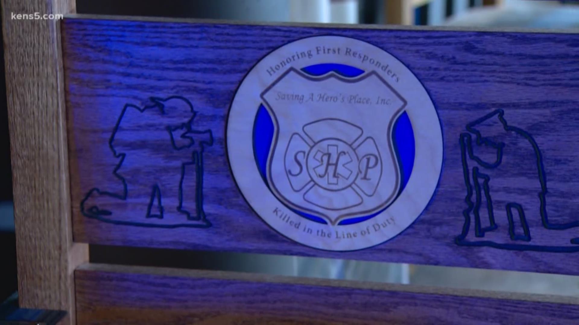 SAPD Officer Tommy Cappell creates and donates "honor chairs" dedicated to fallen police officers.