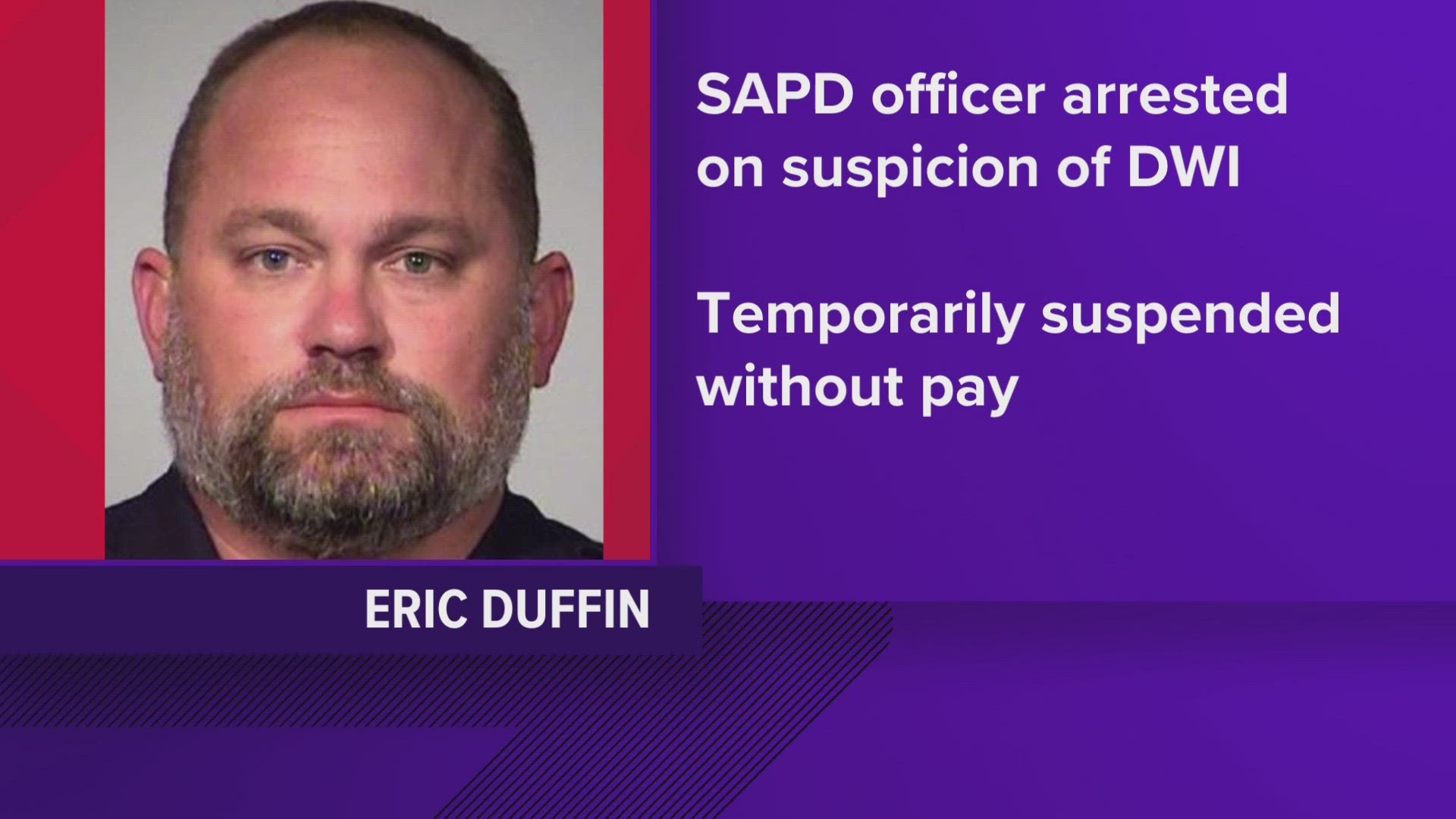 Eric Duffin, a 16-year veteran of the force, will be immediately temporarily suspended without pay.