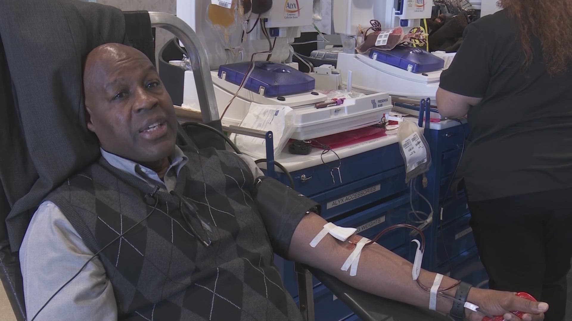 Donors came to Frost Bank Center to give blood and receive tickets to a future Spurs game.