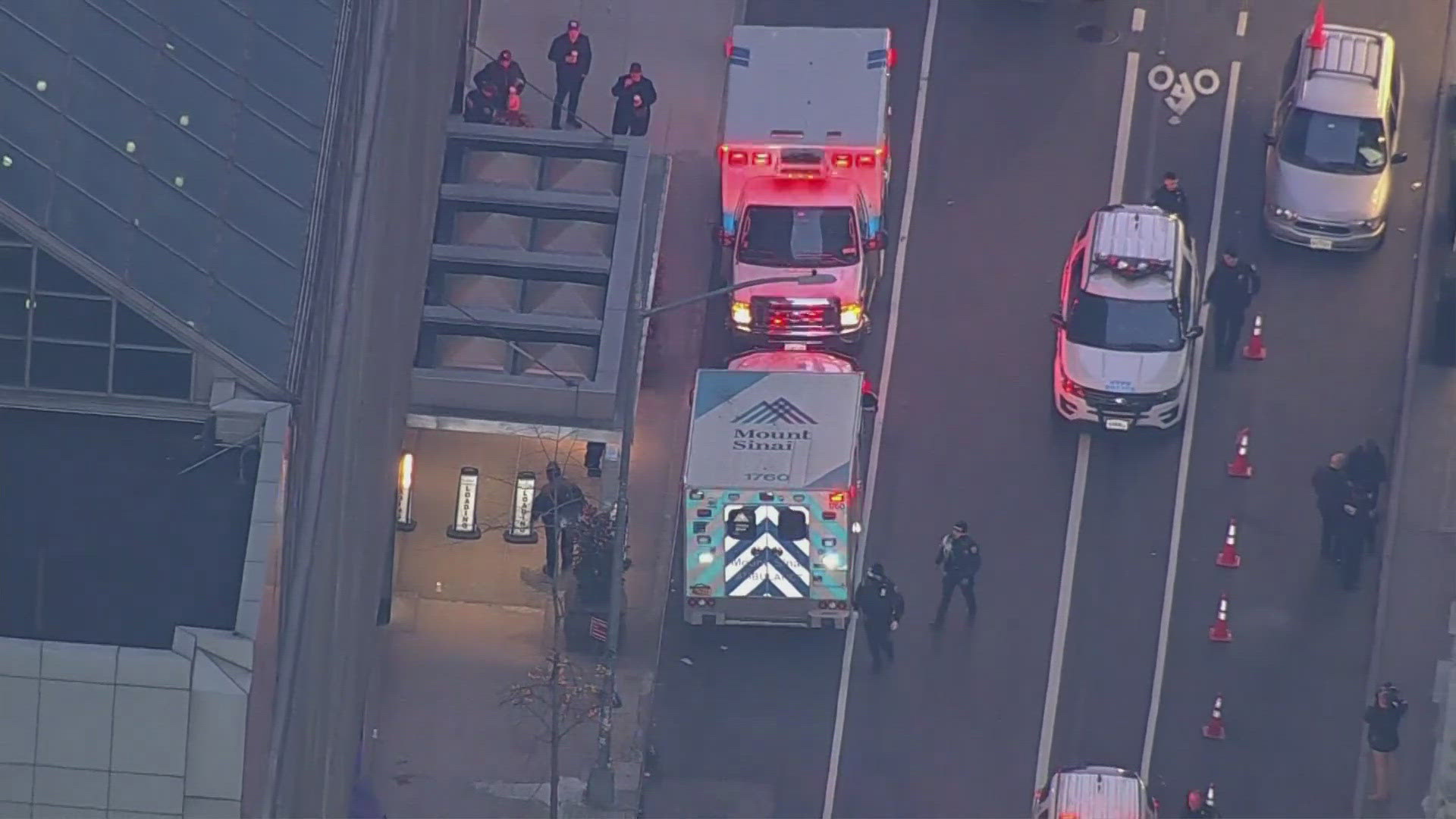 Police say 50-year-old Brian Thompson was shot outside a Midtown Manhattan Hotel. 
