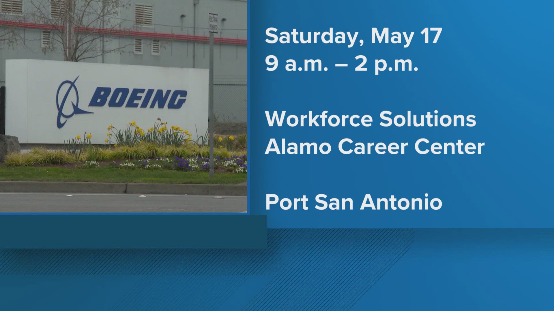 The job fair will take place from 9 a.m. to 2 p.m. at the Workforce Solutions Alamo Career Center at Port San Antonio.