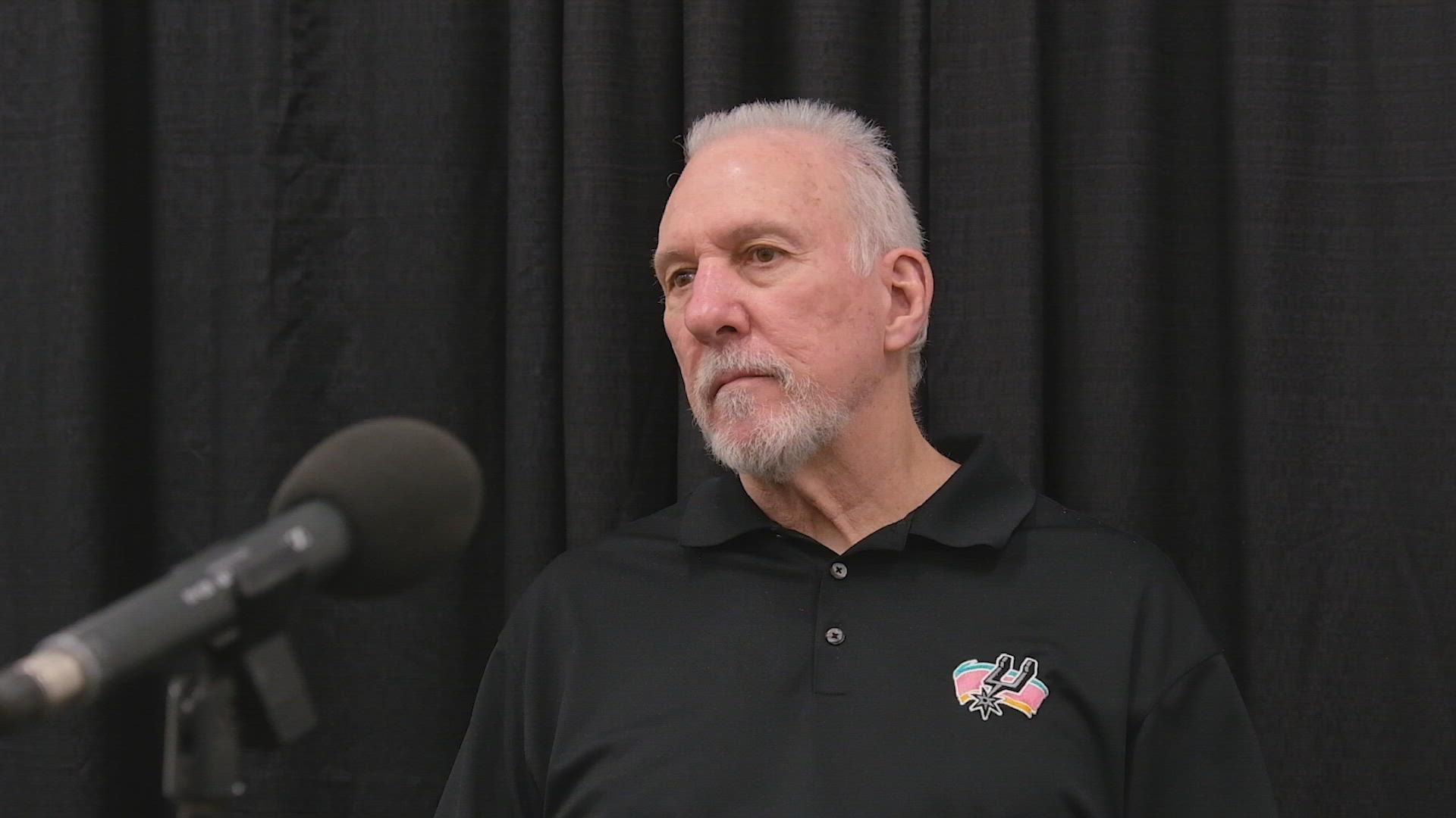 "I’m thrilled with how we played," Pop said. "Watched our mistakes down the stretch that a young team is going to make, in an effort to get smarter."