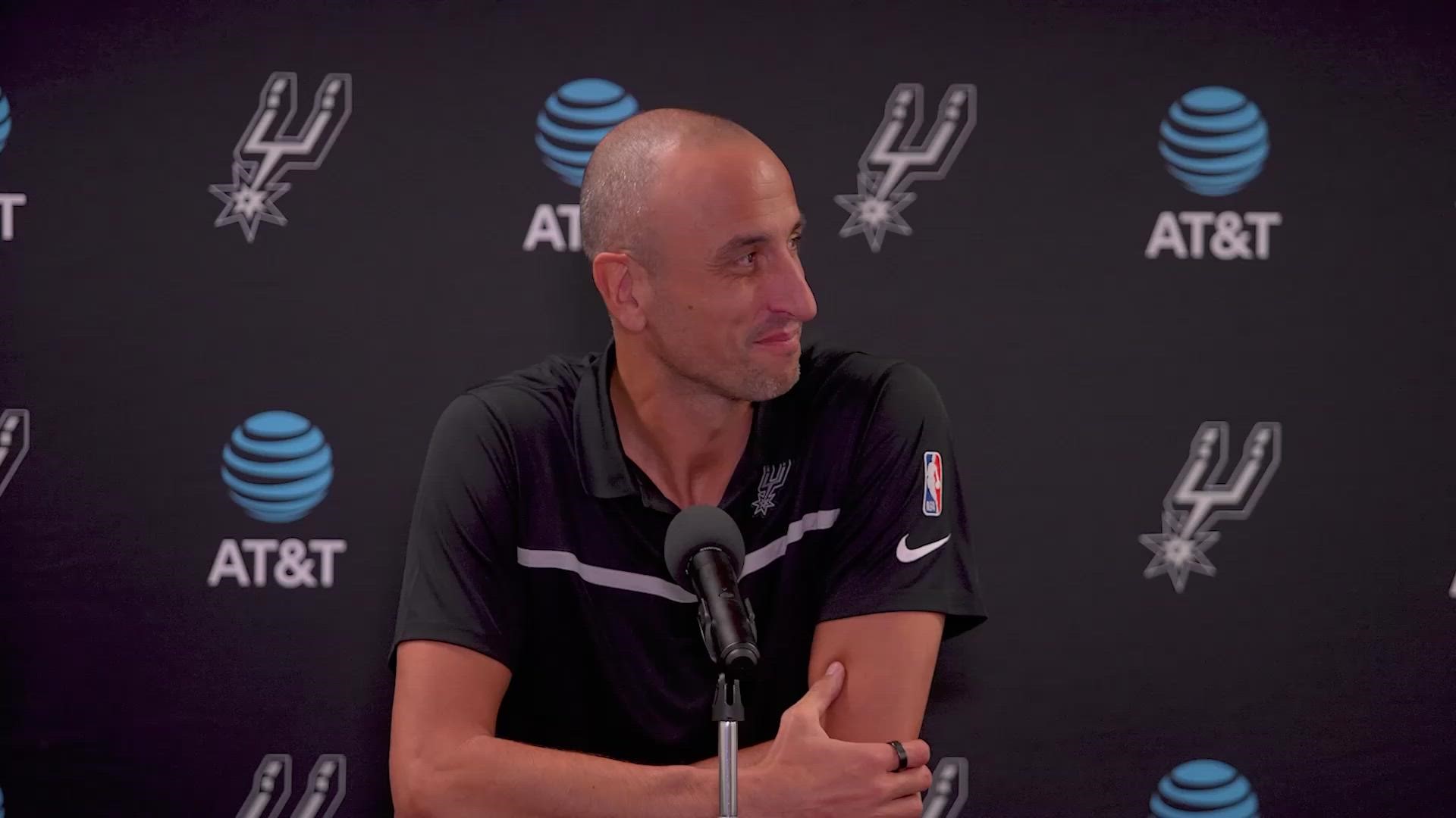Ginobili said his family is at home here, and thanked the fans for all their support throughout the years.