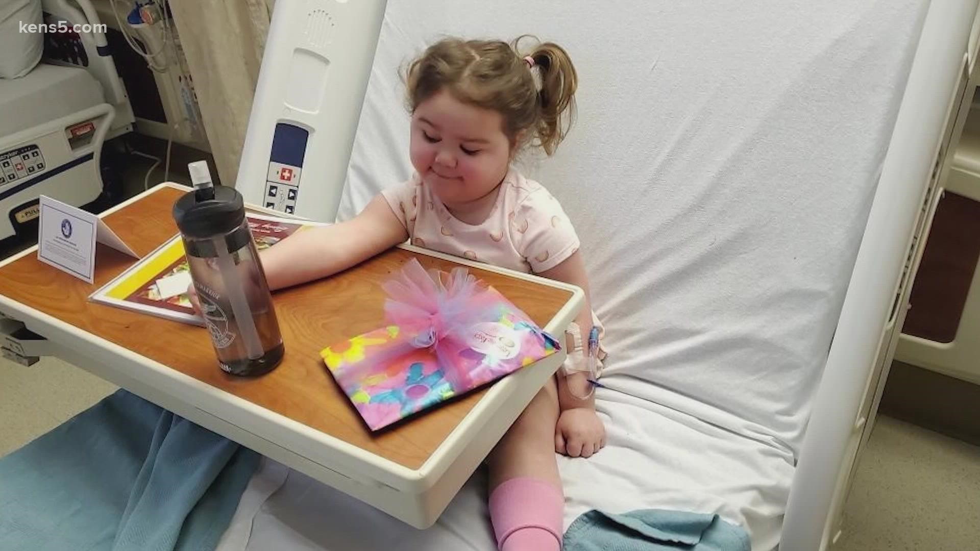Three-year-old Aubrey O'Sullivan was diagnosed with reducing body myopathy, a rapidly progressive condition with no known cure.