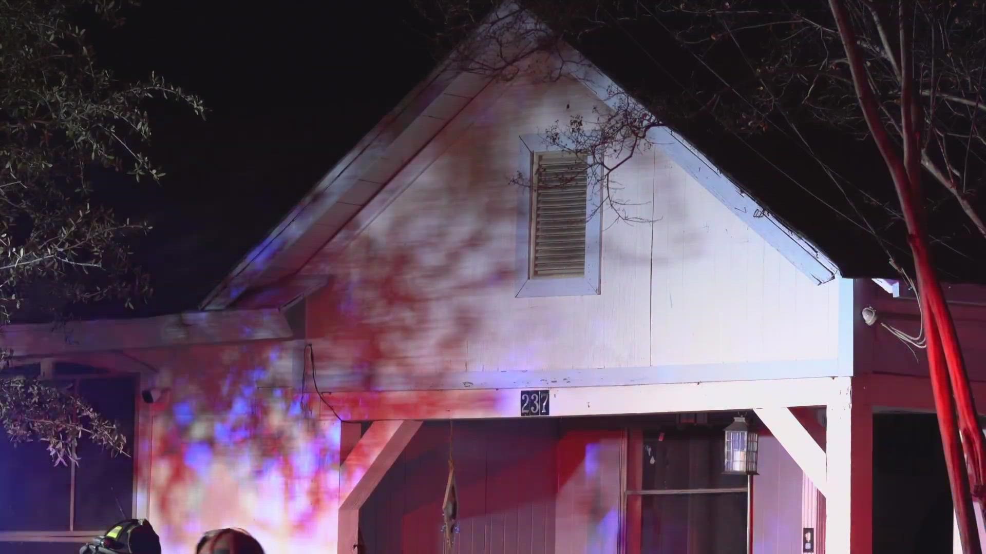 The fire heavily damaged the rear of the home, according to SAFD.