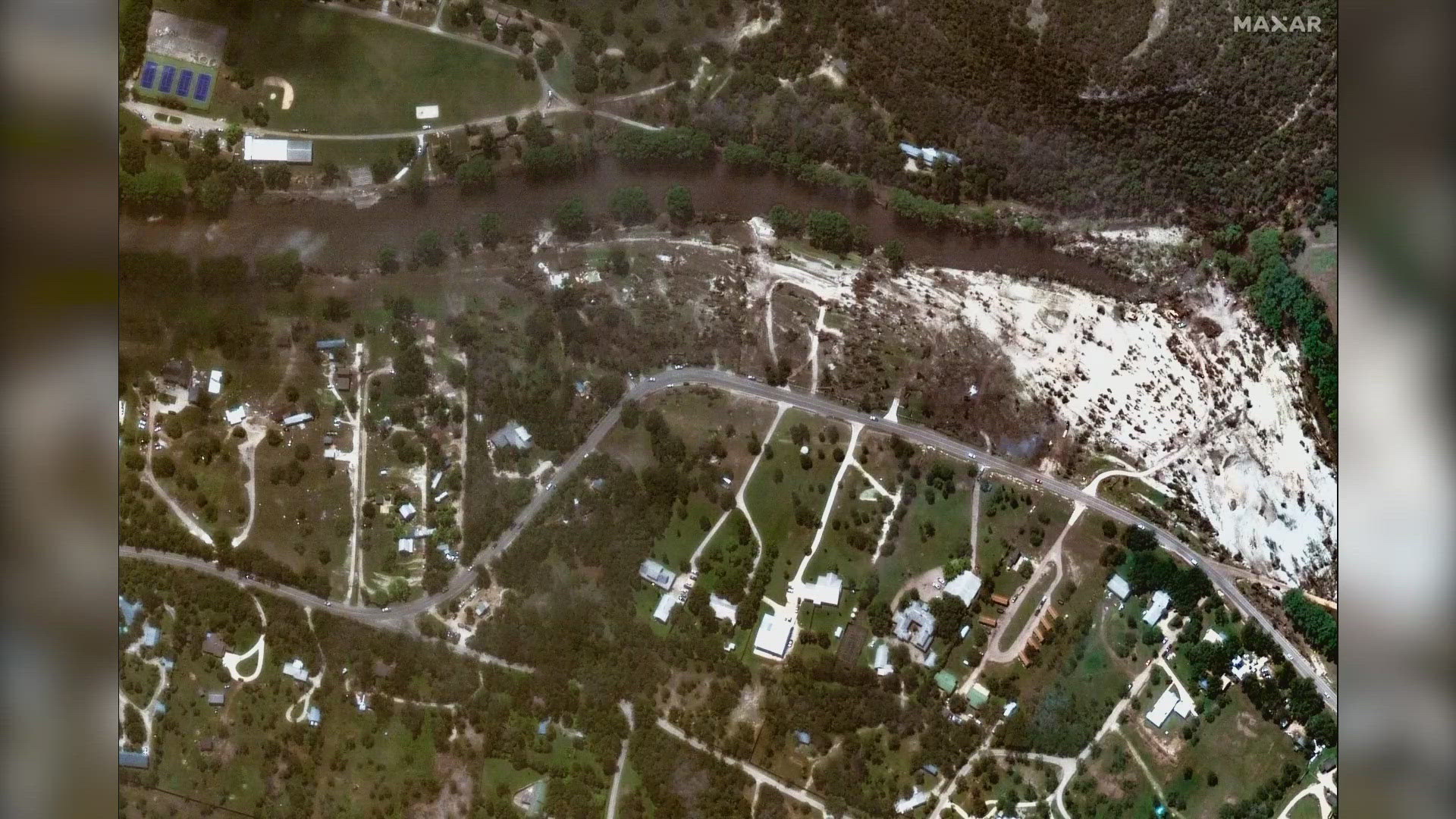 Much of the greenery, especially trees, are now washed away by water and mud.