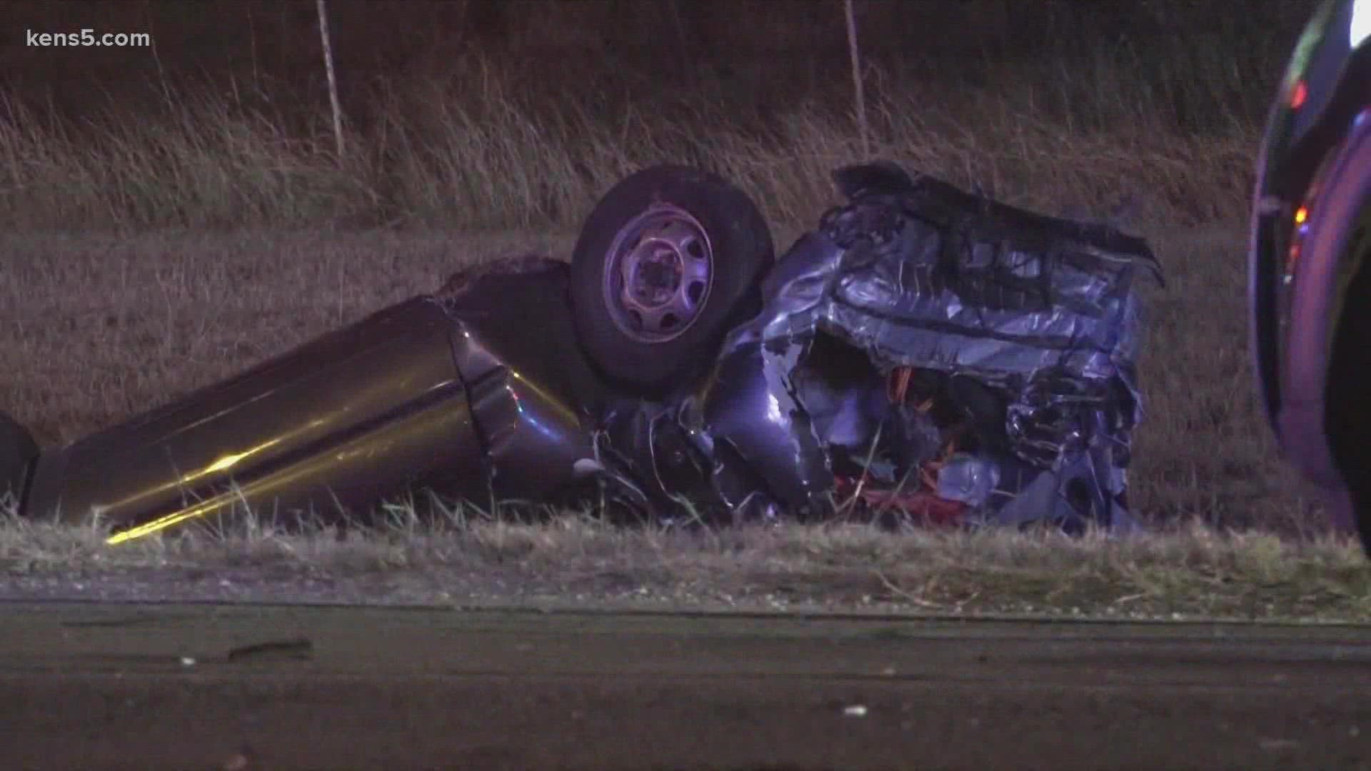 The other vehicle went airborne then landed in a ditch at Southeast Military Drive, police said.