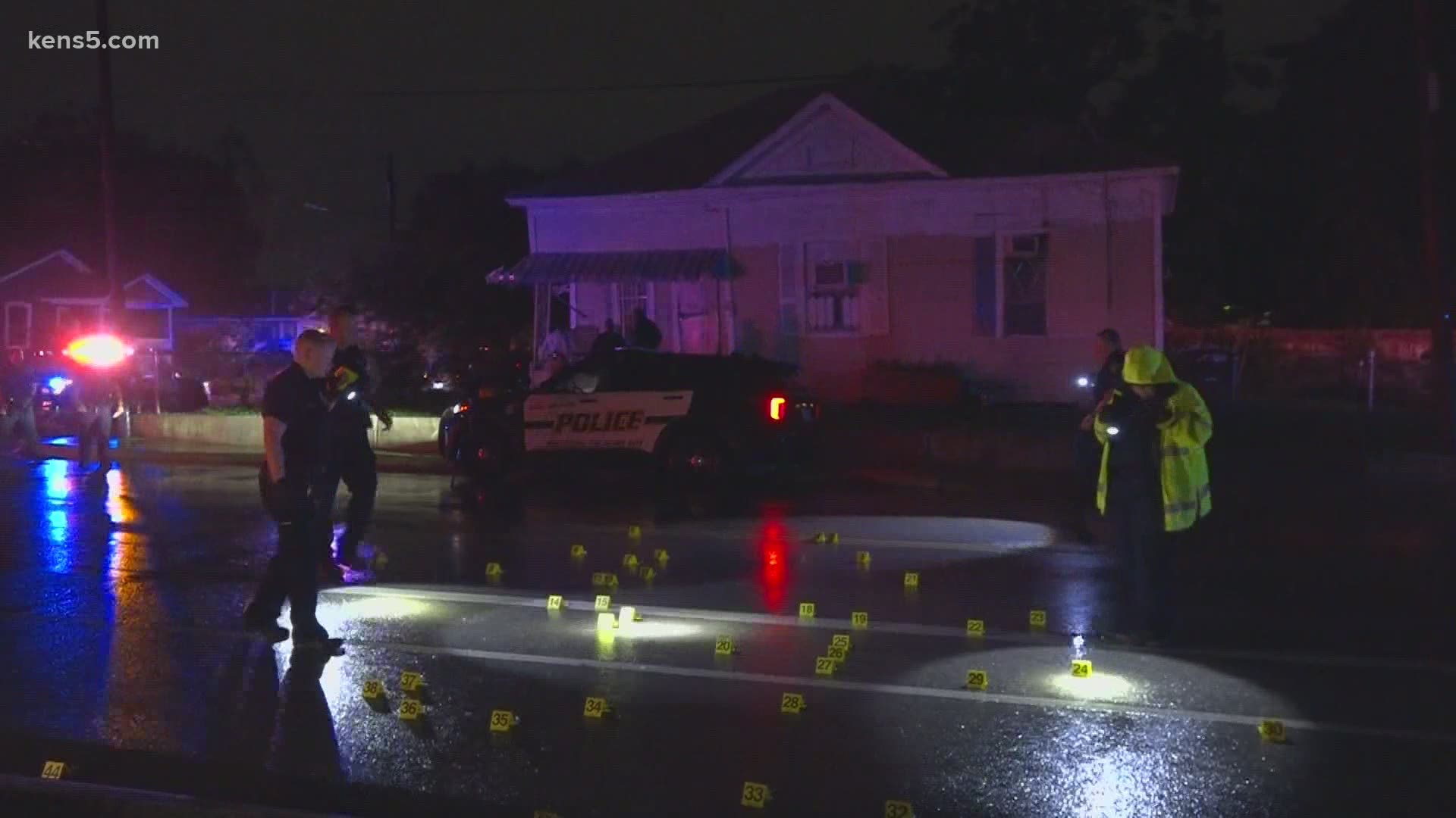 Police said a homeowner saw a man who he knew in the neighborhood walking by in the rain, so he invited him onto his porch – then the two were shot at.