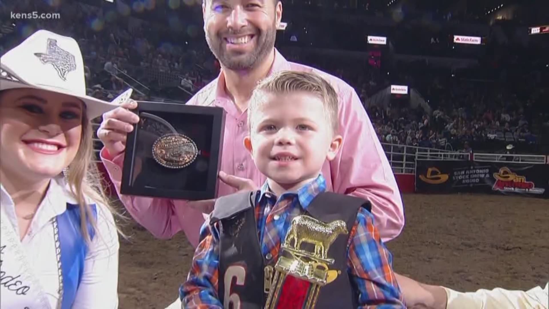 With a score of 92, 4-year-old Bo Wilder won Monday's Mutton Bustin' contest.