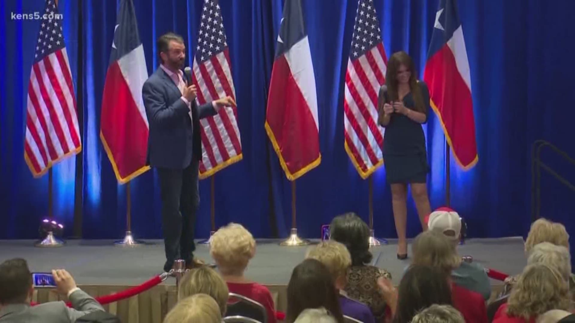 With fewer than 13 months to go until Electin Day, Donald Trump Jr. led a rally in downtown San Antonio hours ahead of the latest Democratic debate.
