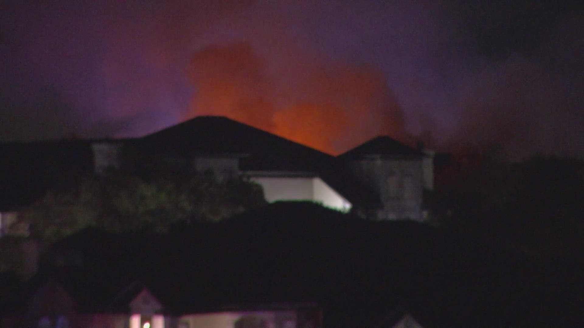 Authorities say the fire started on a third-floor balcony. That building has since been evacuated.