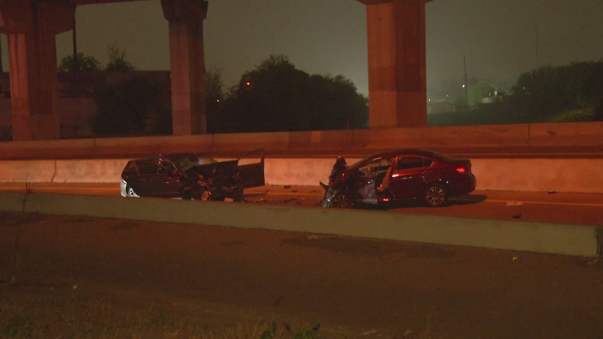 The crash happened just after 2:30 a.m. on the lower level of I-10 near Culebra.