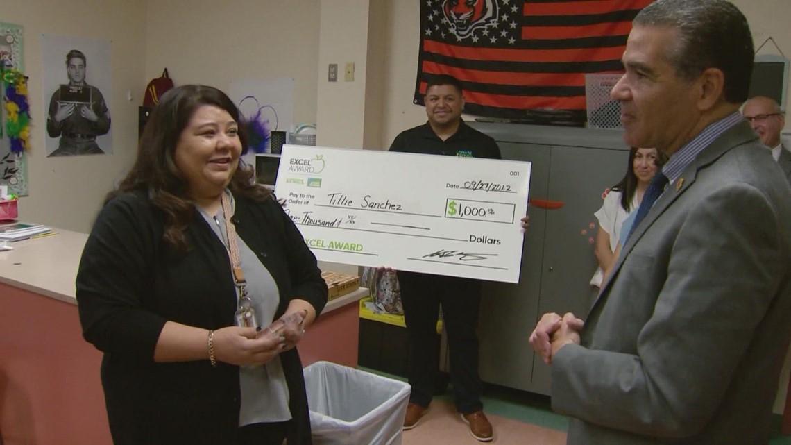'This is an amazing teacher' | Tillie Sanchez wins KENS 5 EXCEL Award for San Antonio ISD