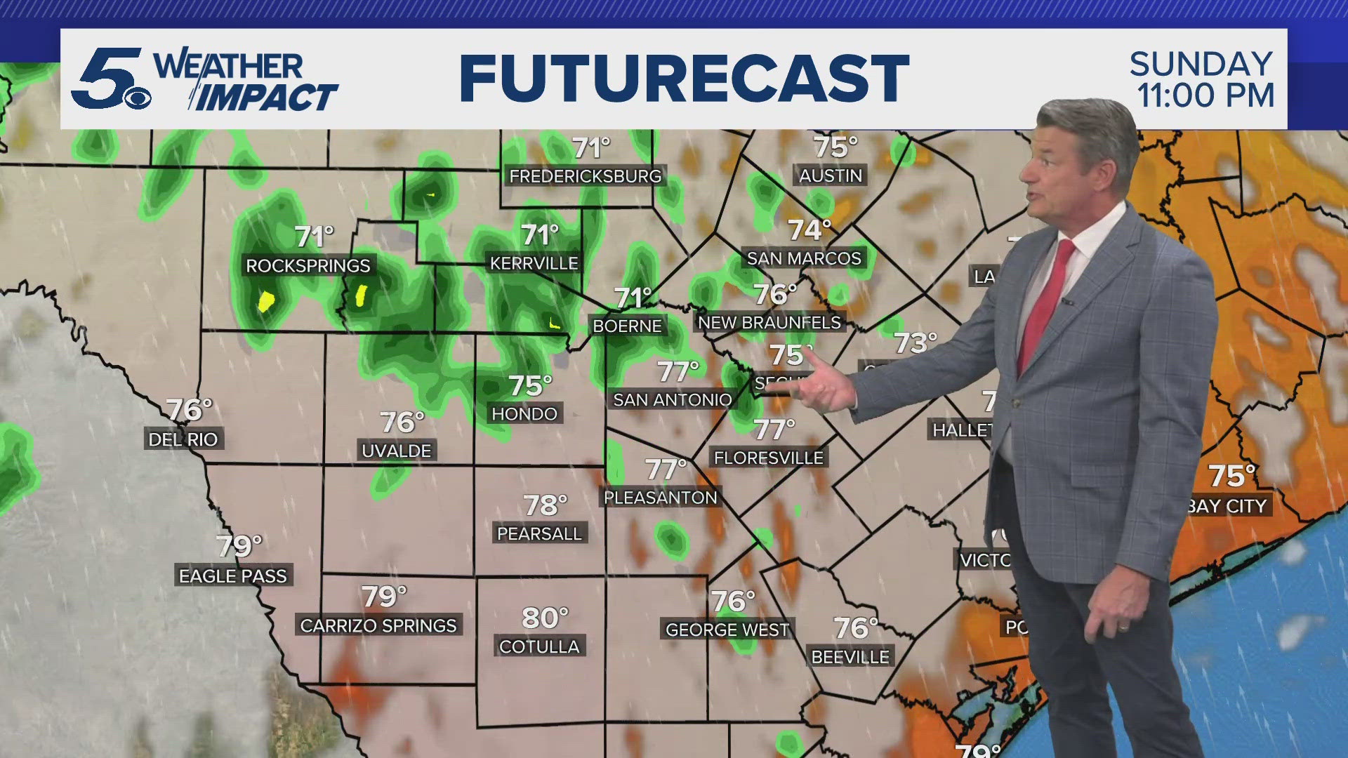 A more significant cold front should move in by Tuesday of next week.