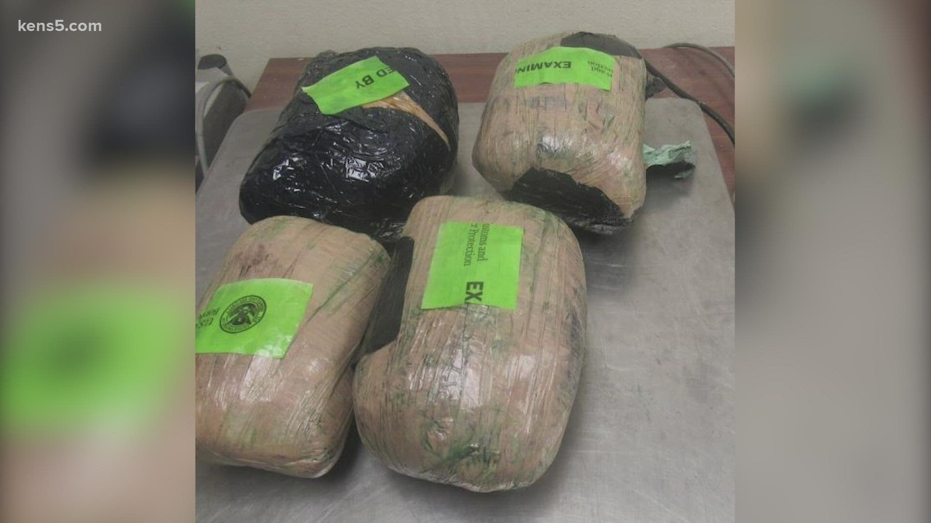 Officials said they found the drugs during two separate stops when drivers were trying to enter the U.S. at the Hidalgo International Bridge.