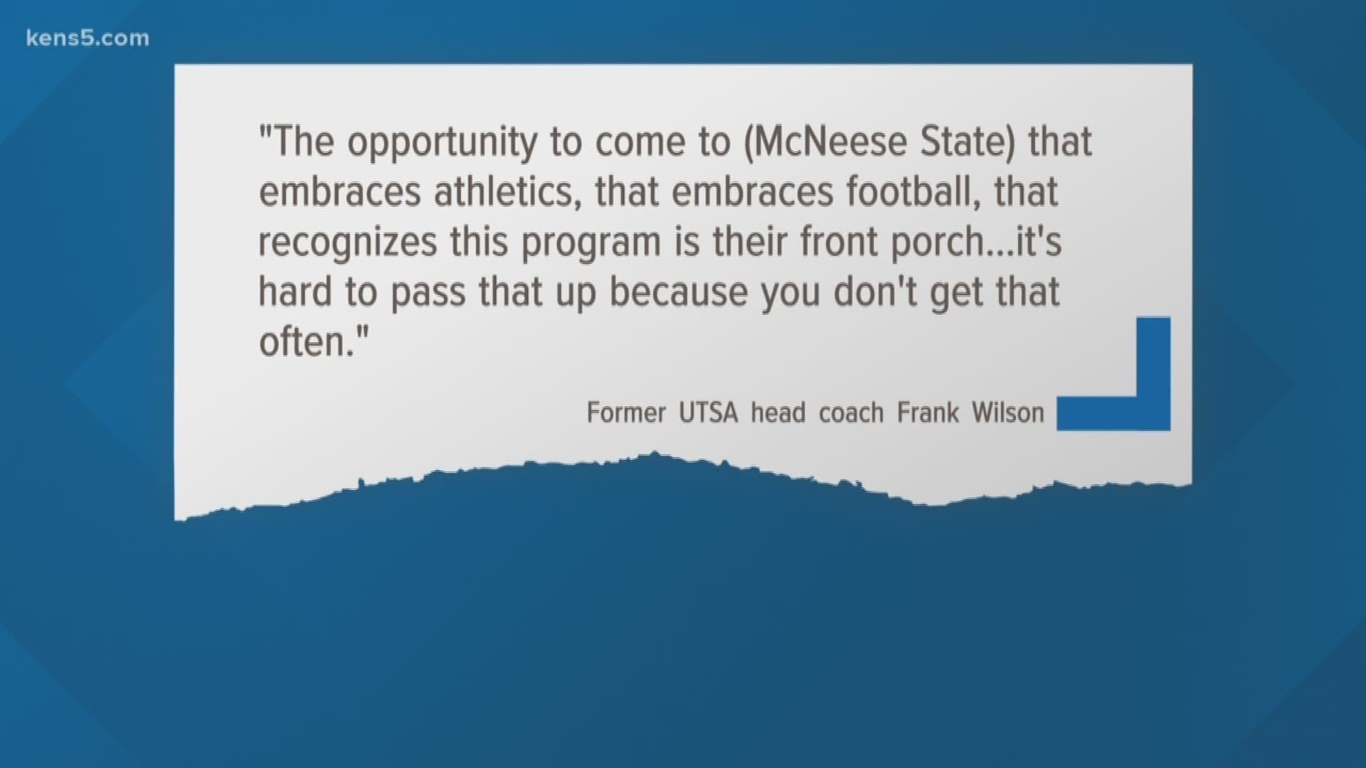 Earlier this week former UTSA head coach Frank Wilson accepted the same position at McNeese State and let's just say he still might be a bit bitter over the firing l