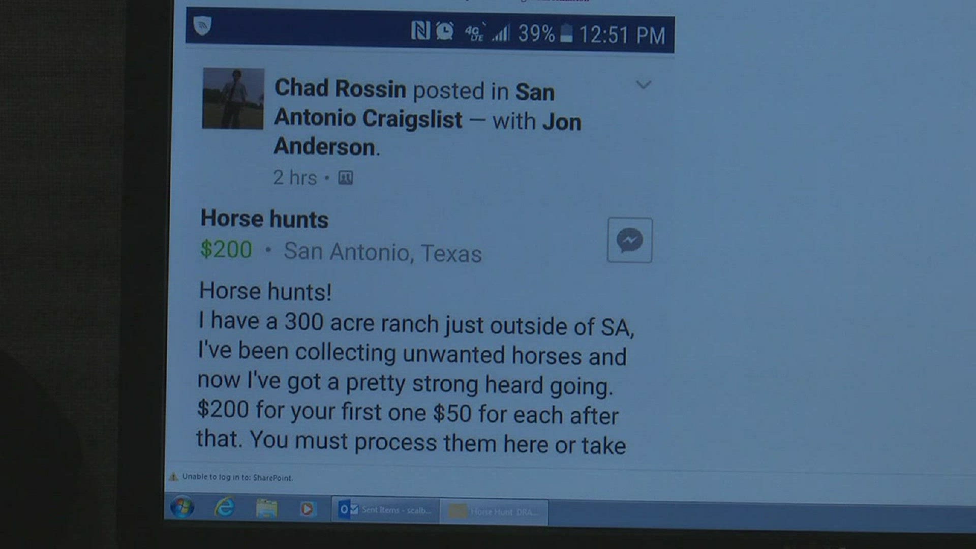 Verify: Is a San Antonio ranch offering horse hunting?