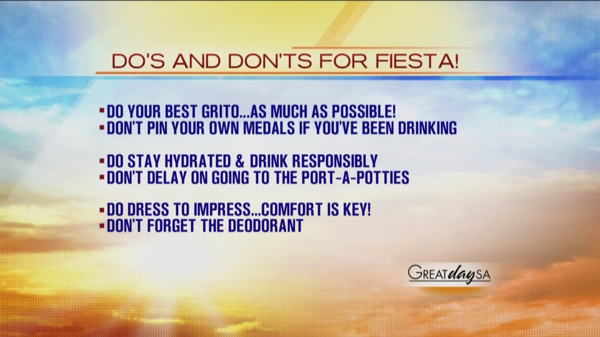 DO'S AND DONT'S OF FIESTA