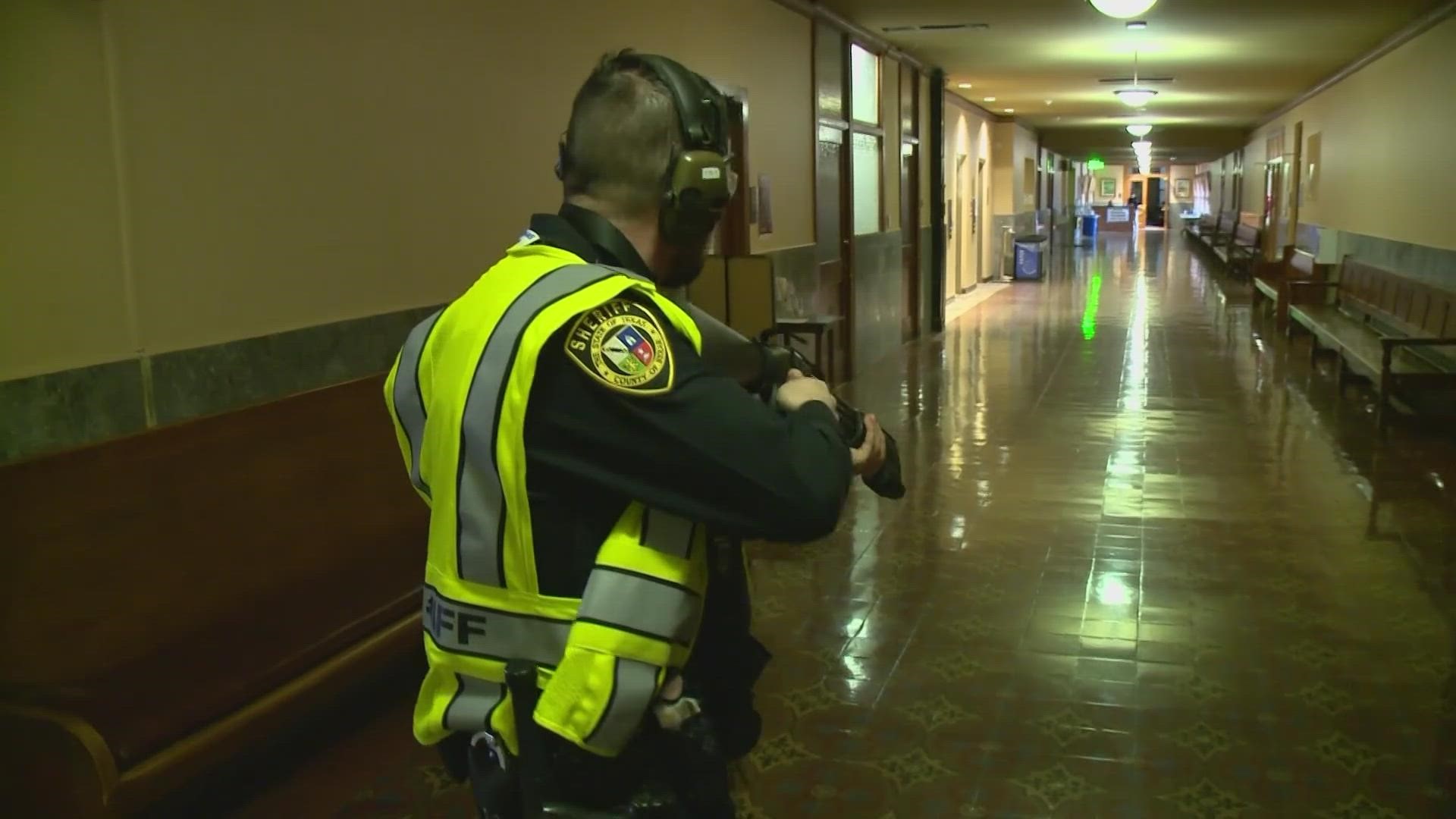 Employees are prepared for what to do if gunfire goes off inside the building.