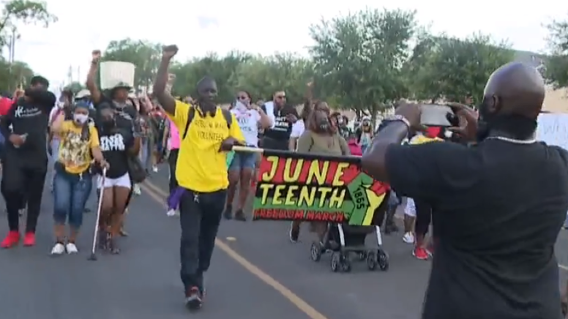 People marching for in San Antonio