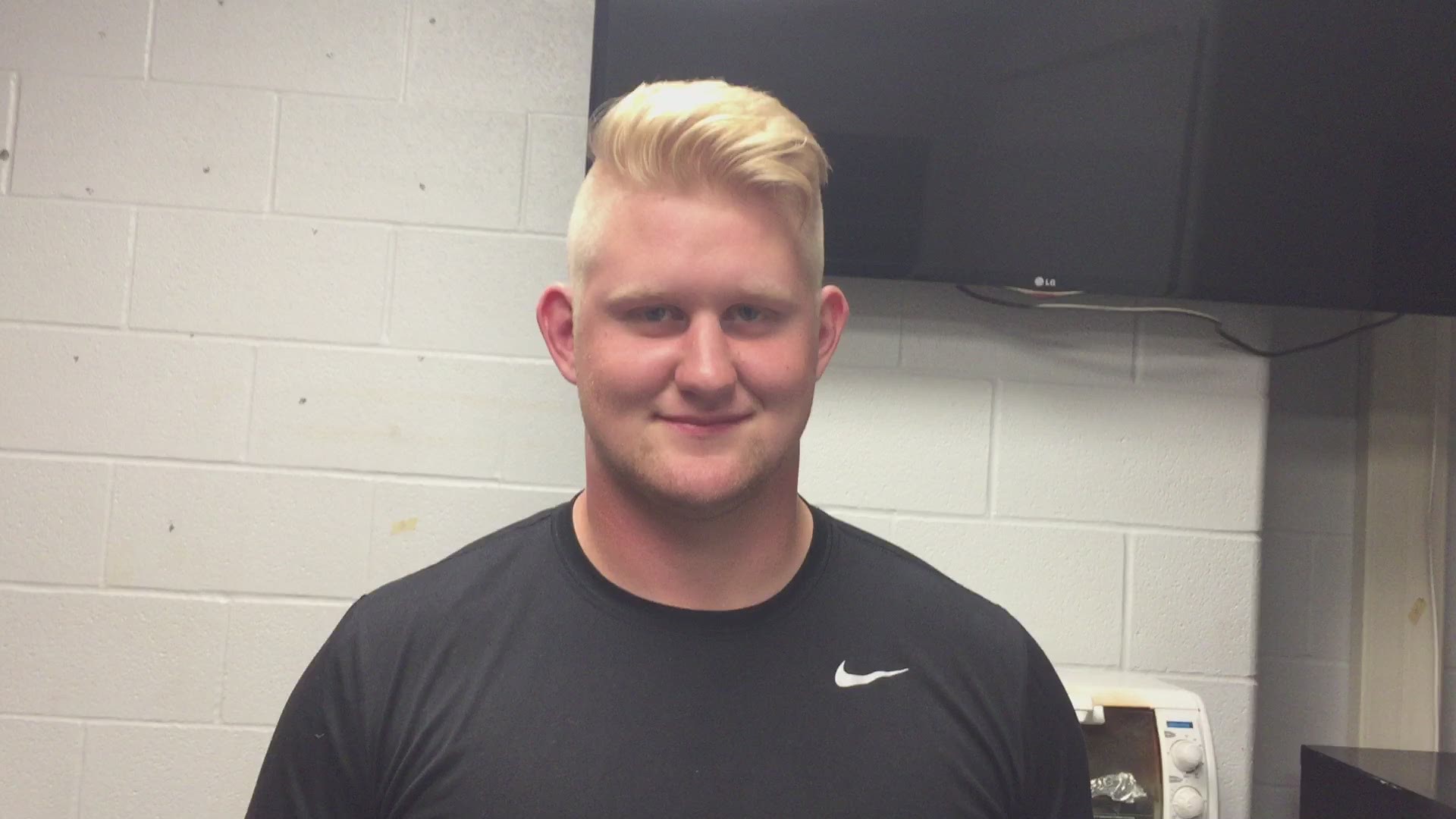 O'Connor offensive tackle Logan Parr on Friday's showdown with Brandeis