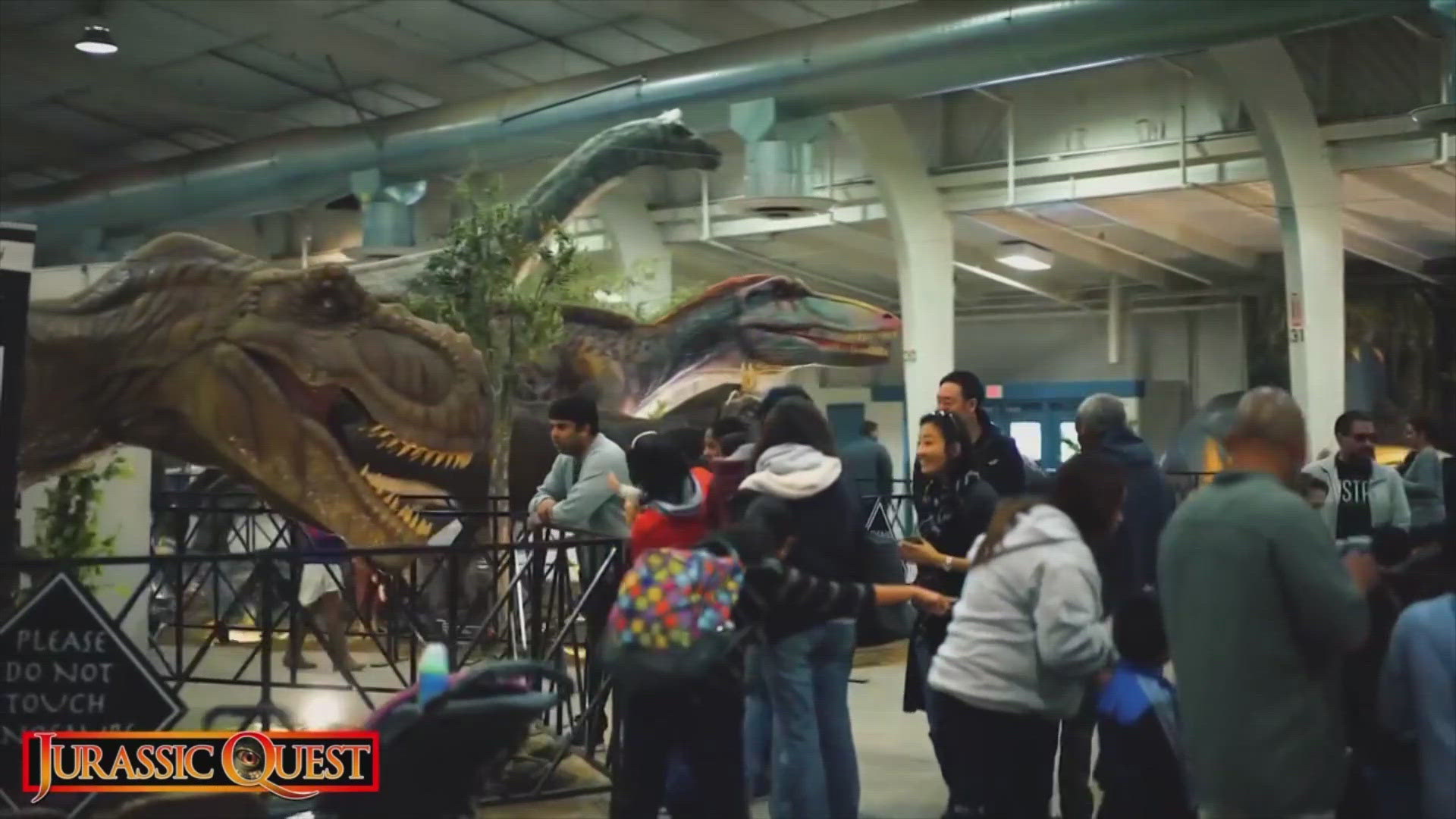 Herd of life-size animatronic dinosaurs migrated to Freeman Coliseum