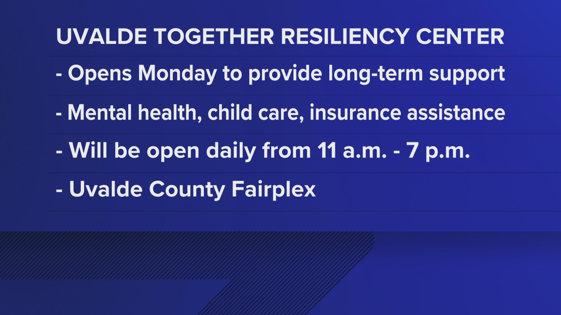 The newly created "Uvalde Together Resiliency Center" will open its doors to provide support services for the community following the school shooting.