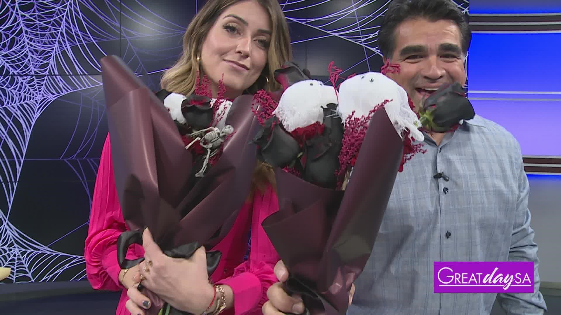Owner of, Sweet Garden Cafe, Gabby Hernandez, shares how to make a Halloween themed flower bouquet