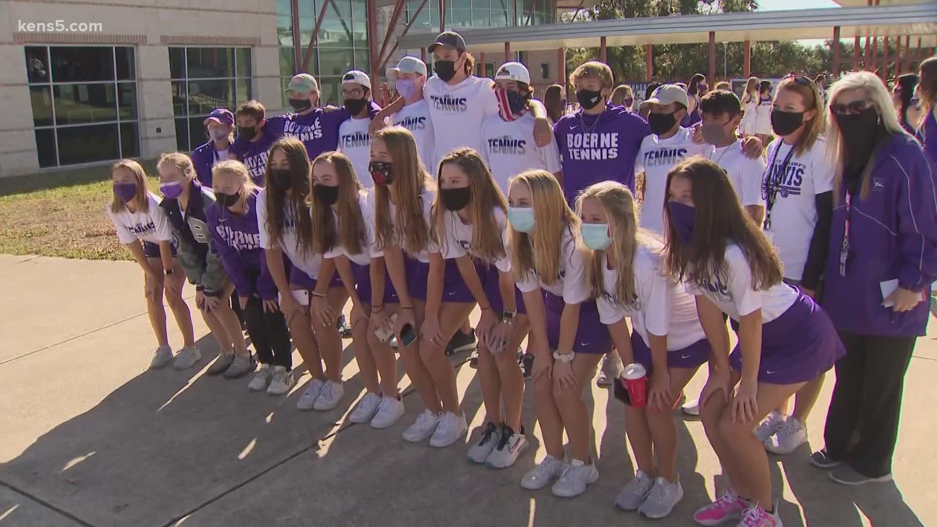 The Boerne High School tennis team left for College Station Monday to compete for a state championship.