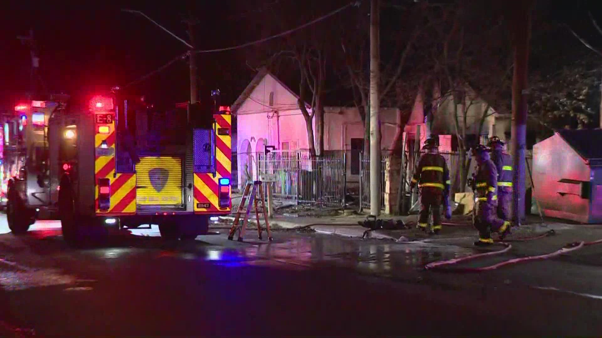 The fire broke out at an abandoned home on San Fernando Street in San Antonio.