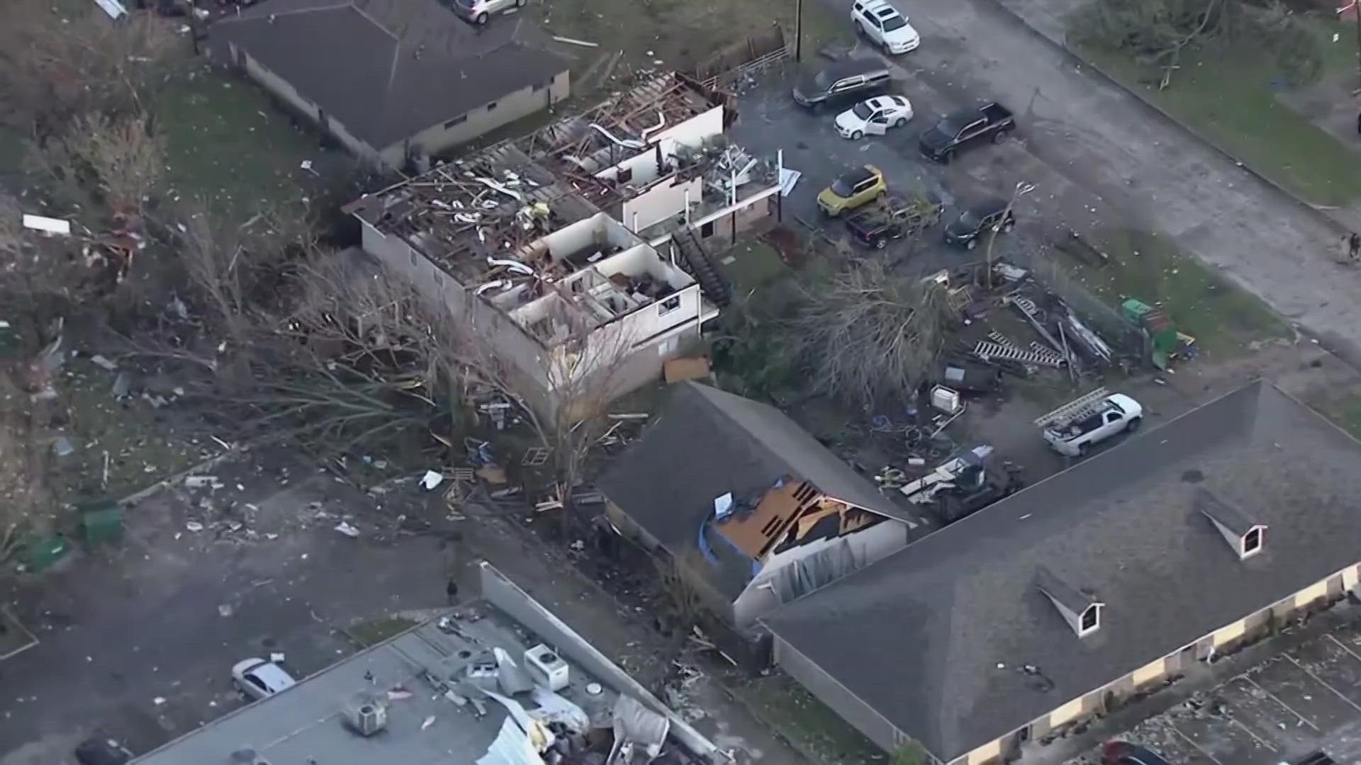 Several communities are left having to clean up following severe weather in the Houston and surrounding areas.