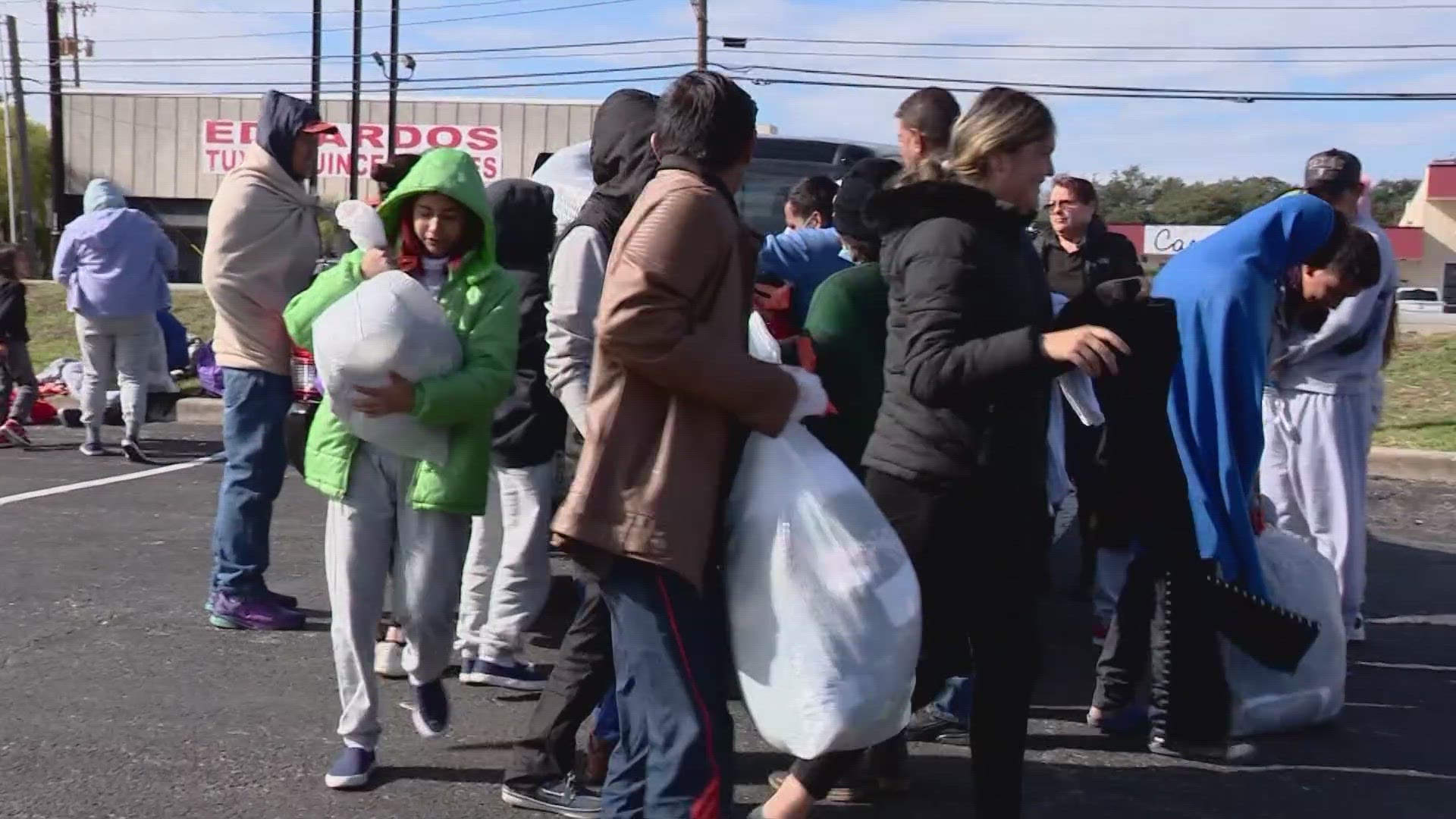 Many migrants are asking for jackets, blankets and food.