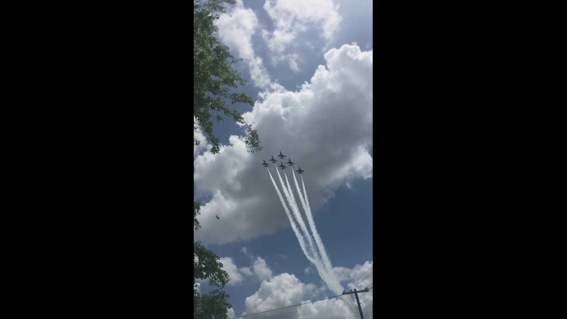 Samantha Ybarra's family went outside just in time to watch the Thunderbirds pass by overhead as they visited south Texas Wednesday afternoon!