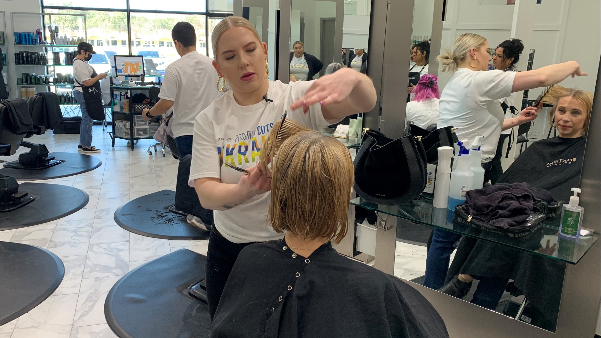 On Sunday, Haircuts for Ukraine was held at D'Anthony Salon Spa in Dominion benefitting Ukrainian San Antonio's fundraising efforts.