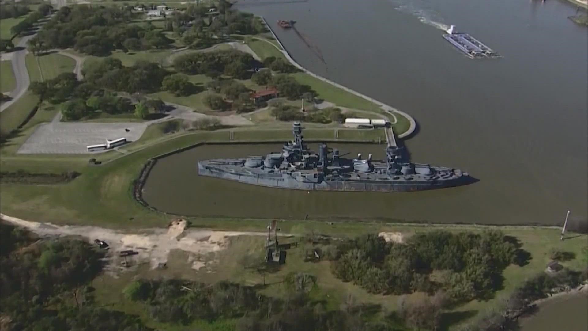 Battleship Texas will head to Galveston for repairs to the ship's hull on Wednesday before dawn. It should arrive in Galveston by mid-afternoon.