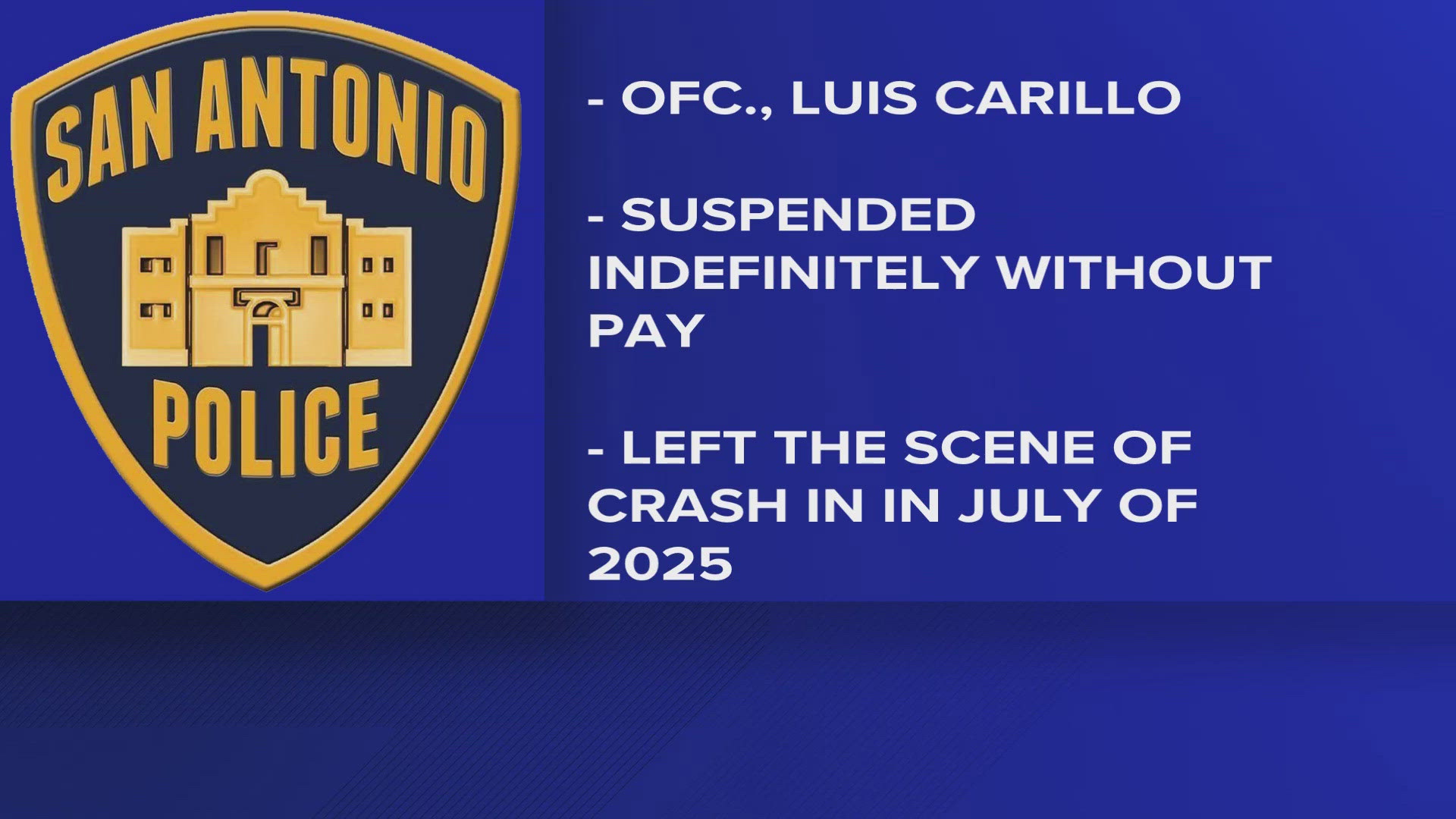 Records SAPD officer suspended after fleeing scene of drunk driving