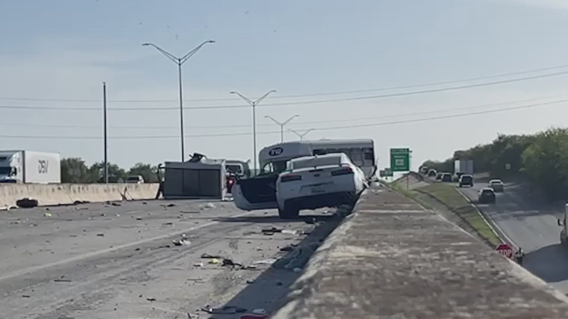 It happened when the driver of a stolen car crashed into a bus traveling from Fort Worth to Eagle Pass.