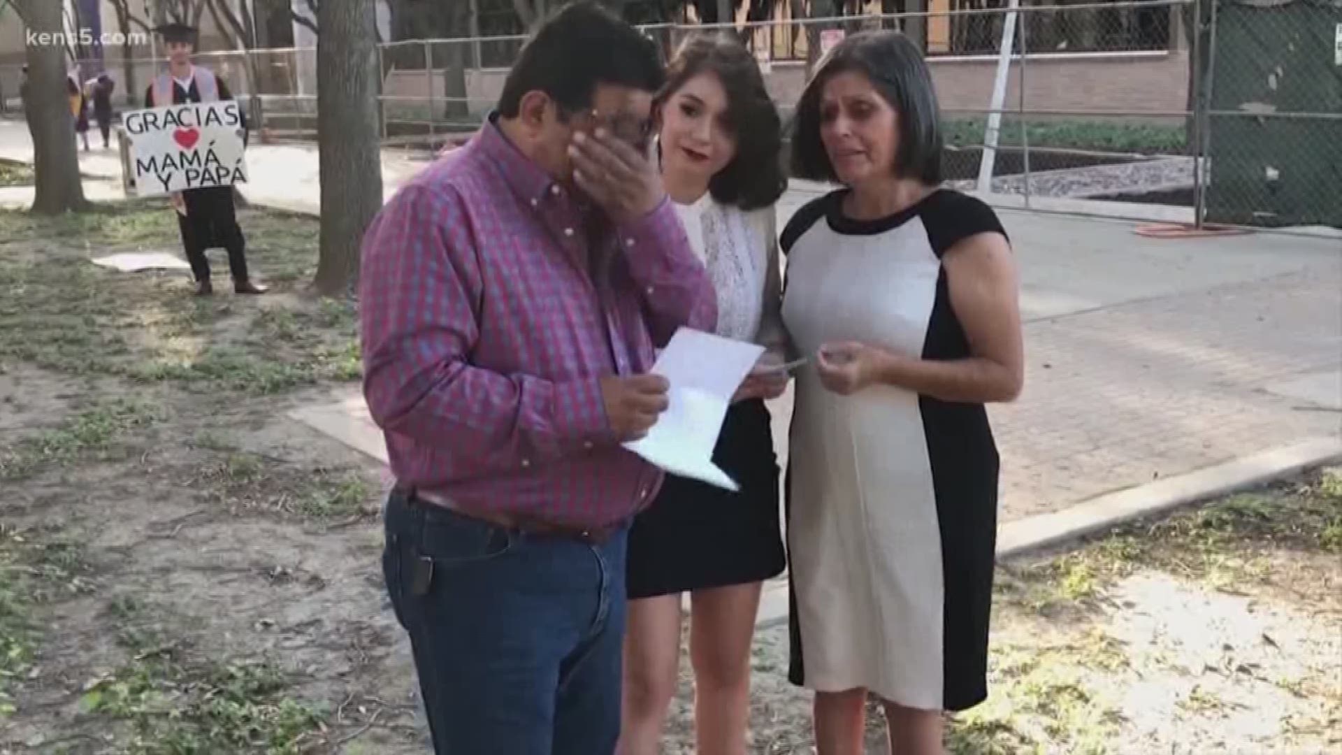 Immigrant parents brought to tears after son's surprise graduation announcement Immigrant parents brought to tears after son's surprise graduation announcement